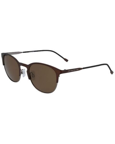 Nautica N5133s Round Sunglasses - Brown