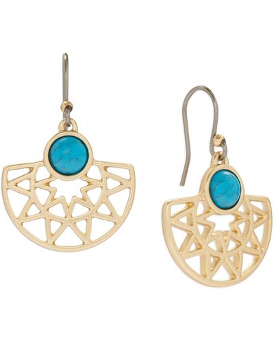 Lucky Brand Turquoise Sunray Drop Earring - Blue