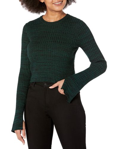 Monrow Ht1319-cosmo Rib Sweater L/s Top - Green