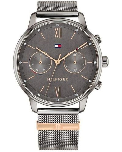 Tommy Hilfiger Analogue Multifunction Quartz Watch For Women With Gray Stainless Steel Mesh Bracelet - 1782304