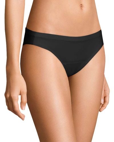 Hanes 3-pk. Moderate Period Bikini Underwear 42fdm3 in Black