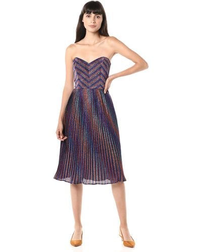 Dress the Population Rosalie Strapless Fit & Flare Pleated Party Dress - Multicolor