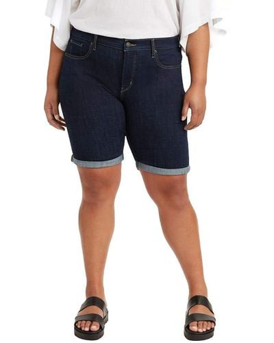 Levi's Plus-size Shaping Bermuda Shorts - Blue