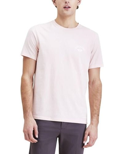 Dockers Slim Fit Short Sleeve Graphic Tee Shirt - White