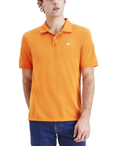 Dockers Slim Fit Short Sleeve Polo, - Orange