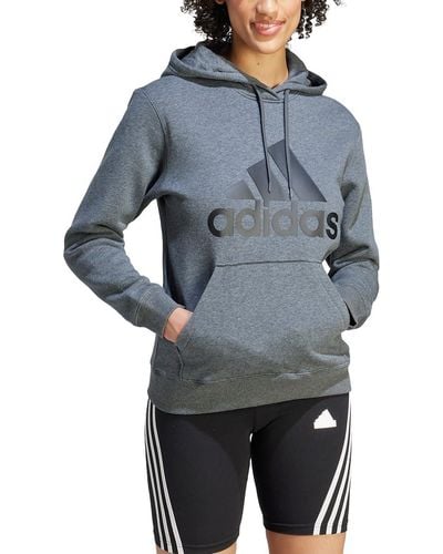 Women's Adidas Embossed Monogram Fleece Hoodie, Size: XL, Black