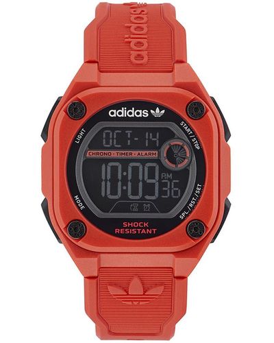adidas Red Resin Strap Watch