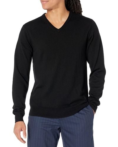 Goodthreads Lightweight Merino Wool V-neck Sweater - Black