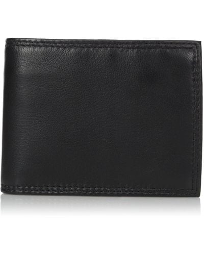 Buxton Emblem Zip Convertible Nappa Lambskin Wallet - Black