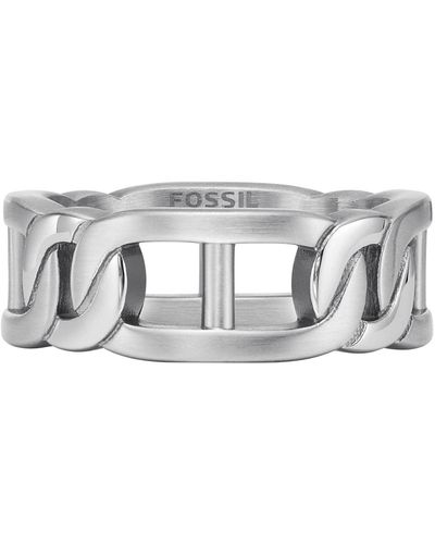 Fossil Heritage D-link Stainless Steel Ring - Metallic