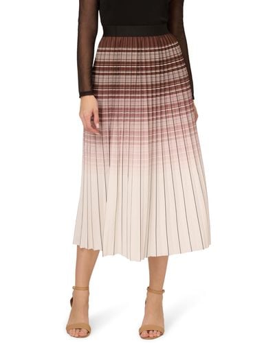 Adrianna Papell Verigated Pleated Skirt - Pink