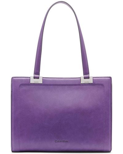 Calvin Klein Palm Triple Compartment Organizational Tote - Purple