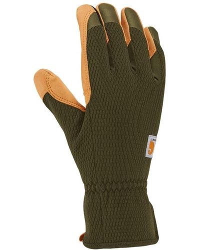 Carhartt High Dexterity Padded Palm Touch Sensitive Long Cuff Glove - Green