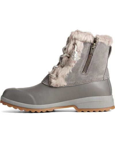 Sperry Top-Sider Maritime Repel Water Resistant Suede Winter Boots - Gray