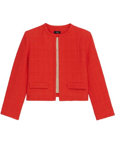 Theory Tonal Tweed Short Jacket - Red