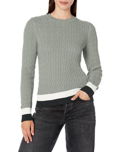 Tommy Hilfiger Everyday Crewneck Cable Sweater - Gray