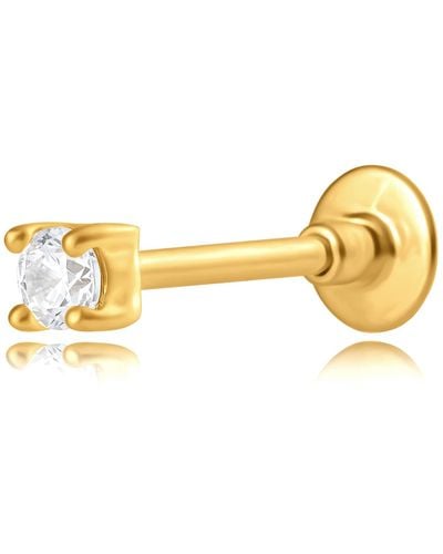 Amazon Essentials 14k Yellow Gold Solitaire Cubic Zirconia Cartilage Earring