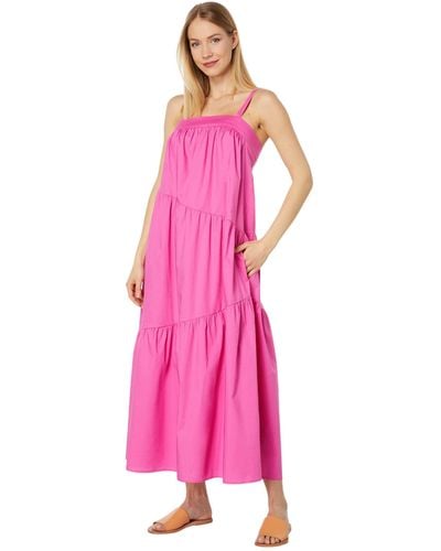 Donna Morgan Womens Sleeveless Maxi With Diagonal Tiers Dress - Pink