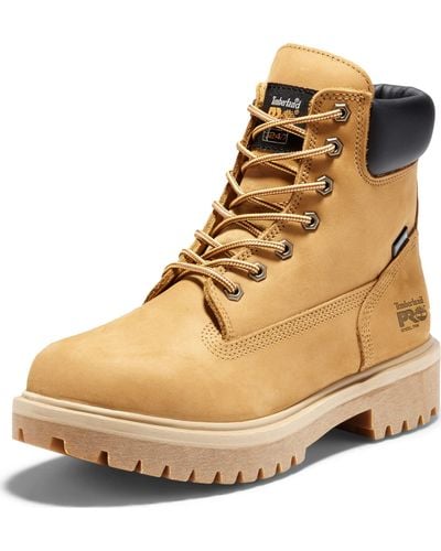 Timberland Mens Direct Attach 6 Inch Steel Safety Toe Waterproof Insulated Work Boot - Natural