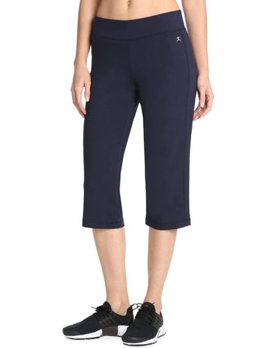 Danskin Plus Size Sleek Fit Yoga Crop Pant - Blue