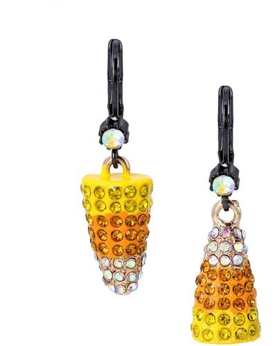 Betsey Johnson Candy Corn Drop Earrings - Yellow