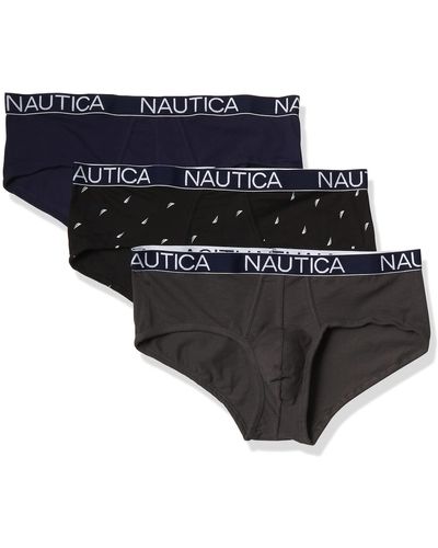 Nautica 3 Pack Cotton Stretch Brief - Black