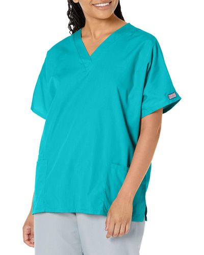 CHEROKEE Scrubs For Workwear Originals V-neck Top Plus Size 4700 - Blue