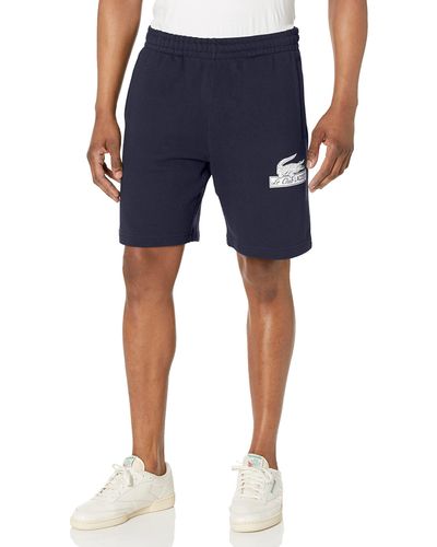Lacoste Relaxed Fit Shorts With Adjustable Waist - Blue