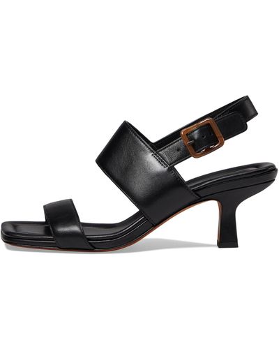 Vince S Cira Slingback Square Toe Sandals Black Leather 5 M