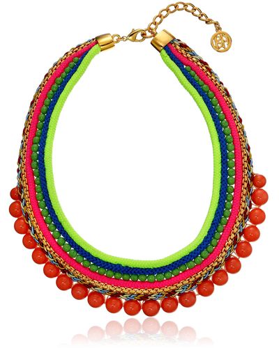 Ben-Amun Woven Ibiza Collar Necklace - Red