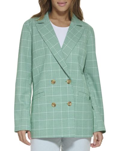 Levi's Wool Blend Double Breasted Blazer - Green