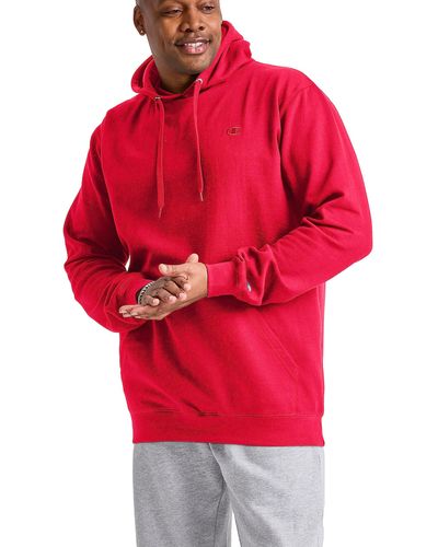 Champion , Powerblend, Fleece Comfortable Hoodie, Sweatshirt For - Red