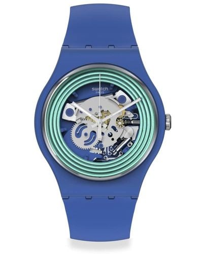 Swatch New Gent Bio-sourced One More Thing Blue Rings Quartz Watch