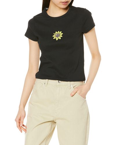 Volcom Womens Have A Clue Short Sleeve Tee T Shirt - Black