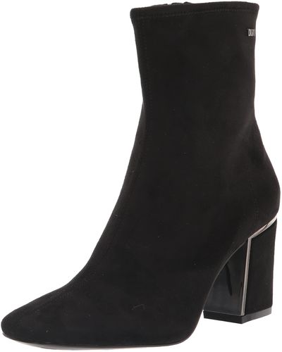 DKNY Suede Classic Heeled Boot Fashion - Black