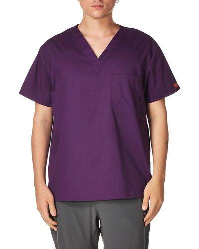 Dickies Big And Tall Signature V-neck Scrubs Shirt - Purple