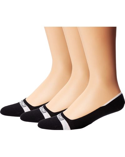 Sperry Top-Sider Signature Invisible Boat Shoe Liner Socks-3 Pair Pack-no Show Combed Cotton Comfort - Black