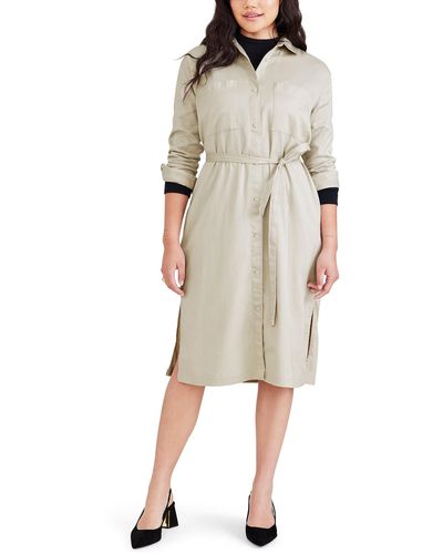 Dockers Relaxed Fit Long Sleeve Dress, - Natural