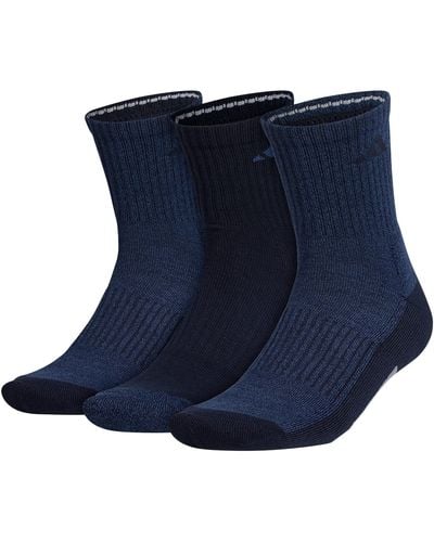 adidas Mens Cushioned X 3 Mid-Crew Socks - Blau