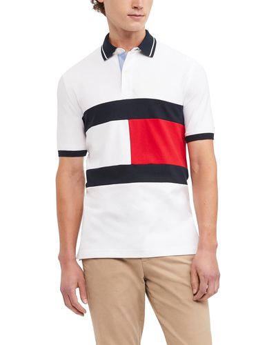 Tommy Hilfiger Flag Pride Polo Shirt In Regular Fit - White