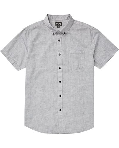 Billabong Classic Printed Woven Short Sleeve Shirt - Gray