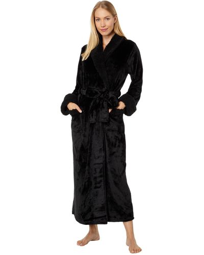 Natori Plush Sherpa Robe Length 52" - Black
