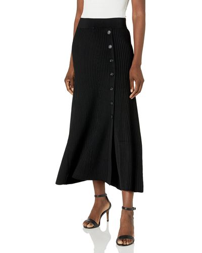 BCBGMAXAZRIA Maxi Skirt With Ribbed Material - Black