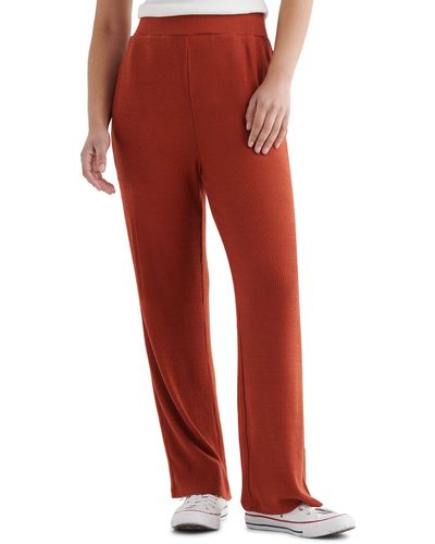 Lucky Brand Wide Leg Crop Pull On Pant - Red