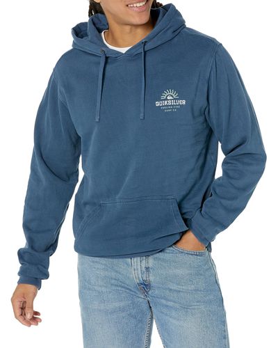 NEW MENS QUIKSILVER volcanic empty line PULLOVER SWEATSHIRT HOODIE BLUE TIE  DYE