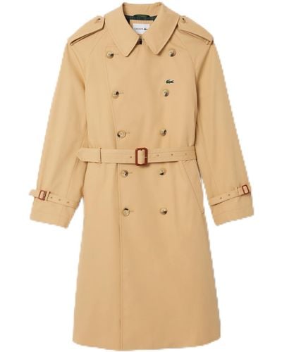 Lacoste Oversized Fit Trench Coat - Natural