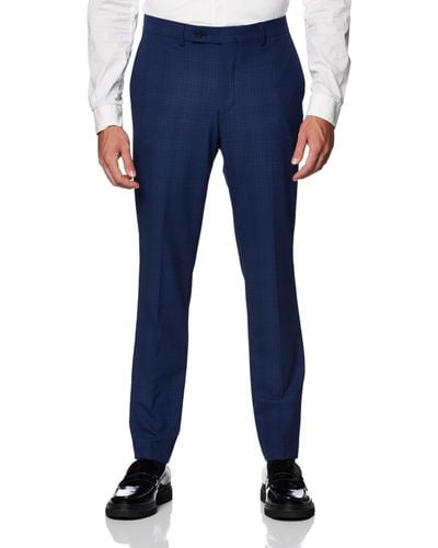 DKNY Modern Fit High Performance Separates Suit Pants - Blue