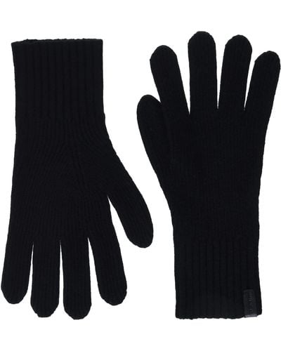 Vince S Cashmere Blend Shaker Stitch Knit Glove,black,os - Blue