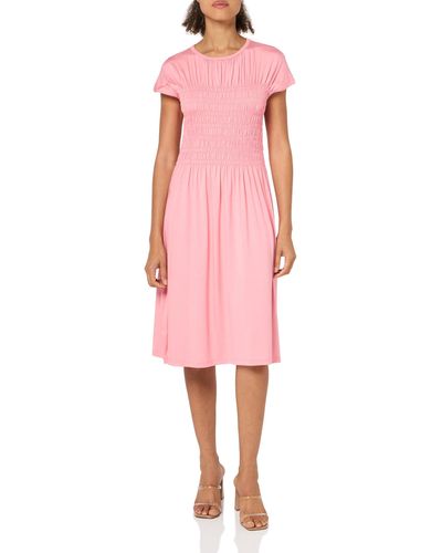 Trina Turk Jersey Dress With Smocked Bodice - Pink