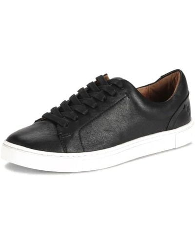 Frye Ivy Low Lace Sneakers For Crafted From Soft - Black